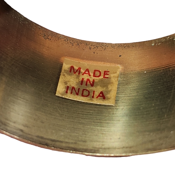 Vintage Made In India Set of 6 Solid Brass Oval Napkin Rings 2"X1.5"X1" Each - Picture 4 of 7